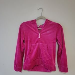 JUICY COUTURE HOODIE MEDIUM | PINK VELVET SWEATER - ZIP-UP (M)NWT